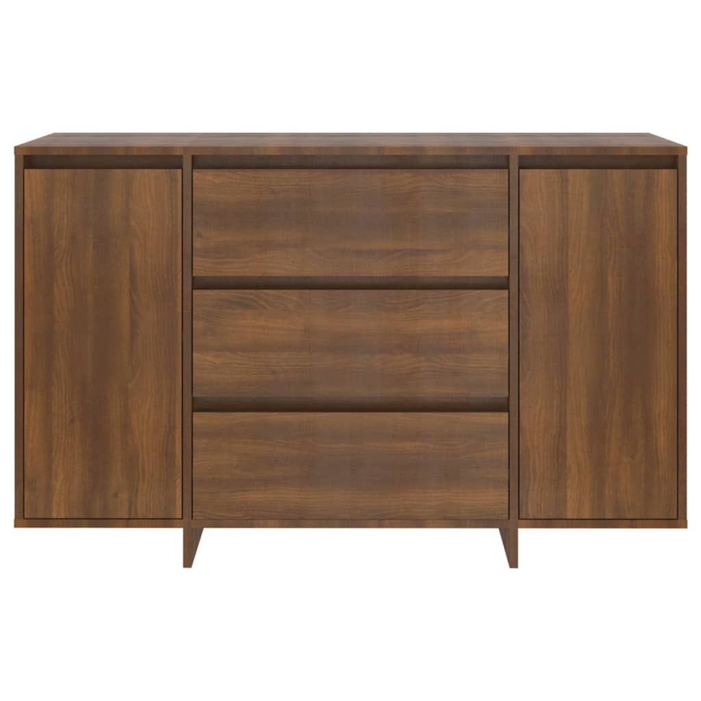 Buffet avec 3tiroirs chêne marron 120x41x75cm bois d'ingénierie