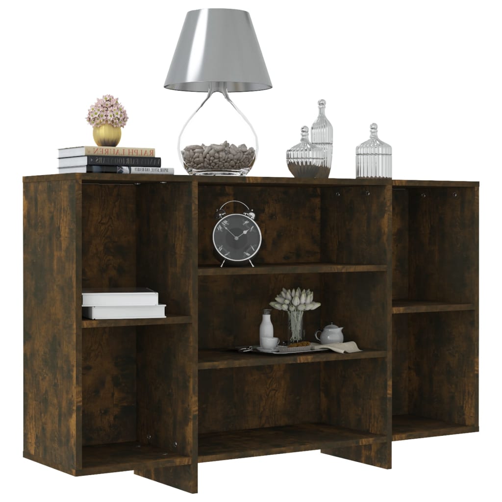 Buffet chêne fumé 120x30x75 cm bois d'ingénierie