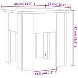 Table basse chêne fumé 40x40x42 cm bois d'ingénierie