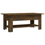 Table basse chêne fumé 102x55x42 cm bois d'ingénierie