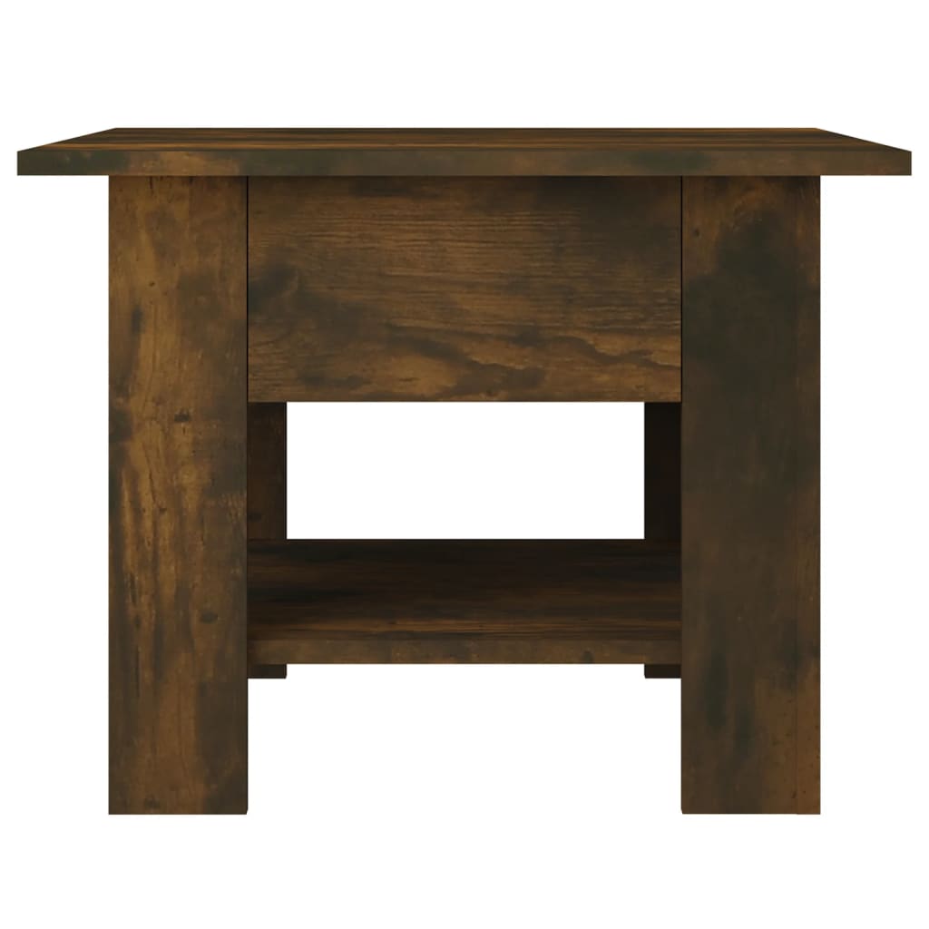 Table basse chêne fumé 55x55x42 cm bois d'ingénierie