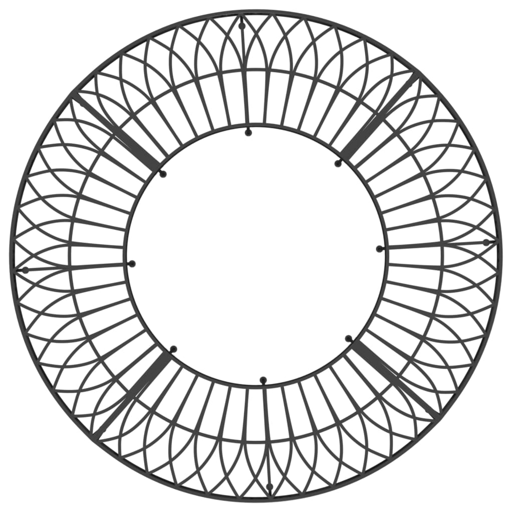 Runde Baumturmbank Ø160 cm Schwarzer Stahl