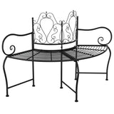 Banc tour d'arbre 150 cm Noir Acier