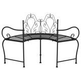 Banc tour d'arbre 150 cm Noir Acier