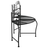 Banc tour d'arbre 150 cm Noir Acier