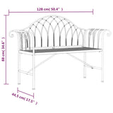 2-Sitzer-Gartenbank 128 cm Schwarzer Stahl