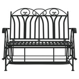 Banc coulissant 2 places 114 cm Noir Acier