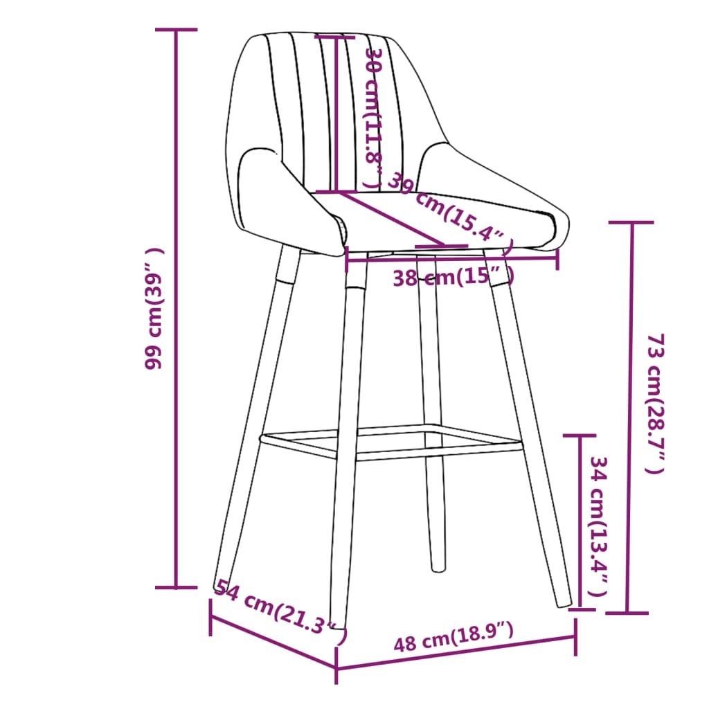 Tabouret de bar Marron Tissu