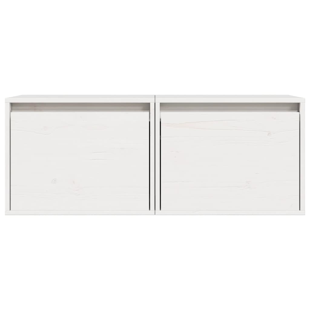 Armoires murales 2 pcs Blanc 45x30x35 cm Bois de pin massif