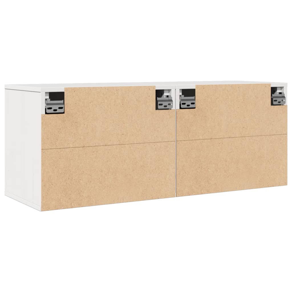 Armoires murales 2 pcs Blanc 45x30x35 cm Bois de pin massif