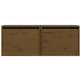 Armoires murales 2pcs Marron miel 45x30x35cm Bois de pin massif