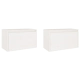 Armoires murales 2 pcs Blanc 60x30x35 cm Bois de pin massif