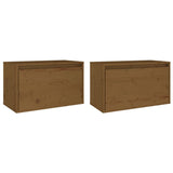 Armoires murales 2pcs Marron miel 60x30x35cm Bois de pin massif