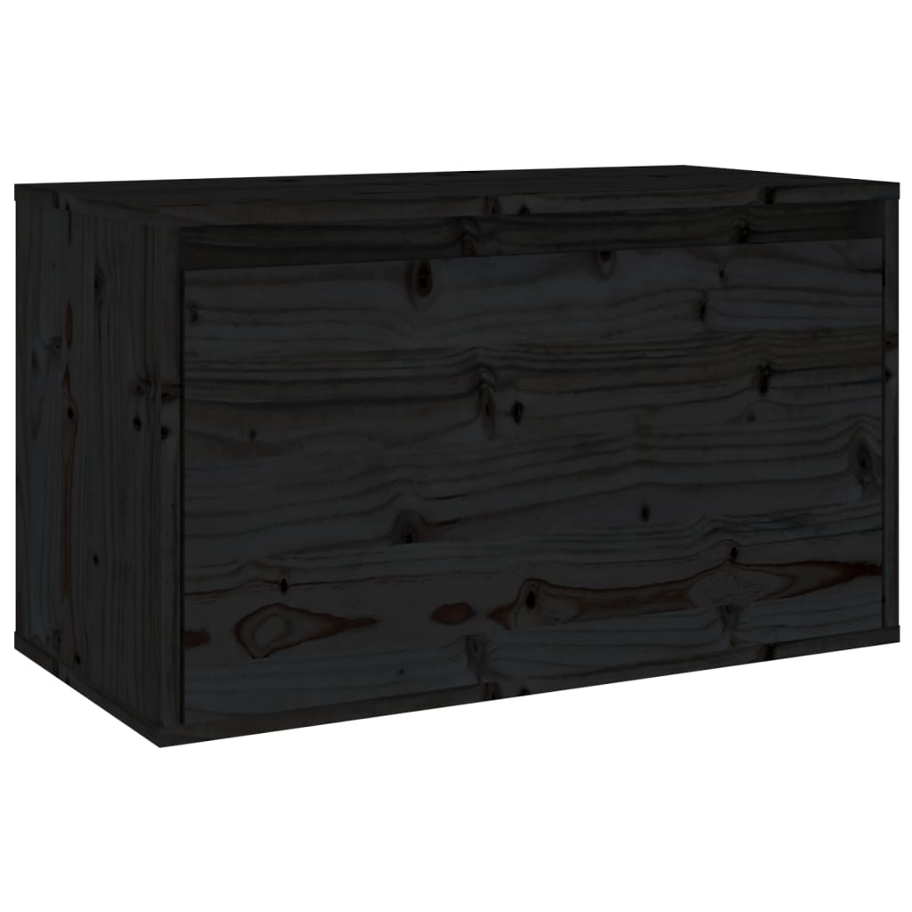 Armoire murale Noir 60x30x35 cm Bois de pin massif