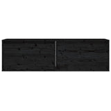 Armoires murales 2 pcs Noir 60x30x35 cm Bois de pin massif