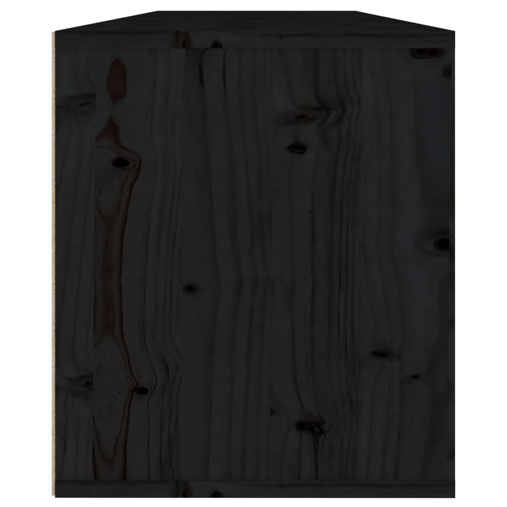 Armoires murales 2 pcs Noir 60x30x35 cm Bois de pin massif