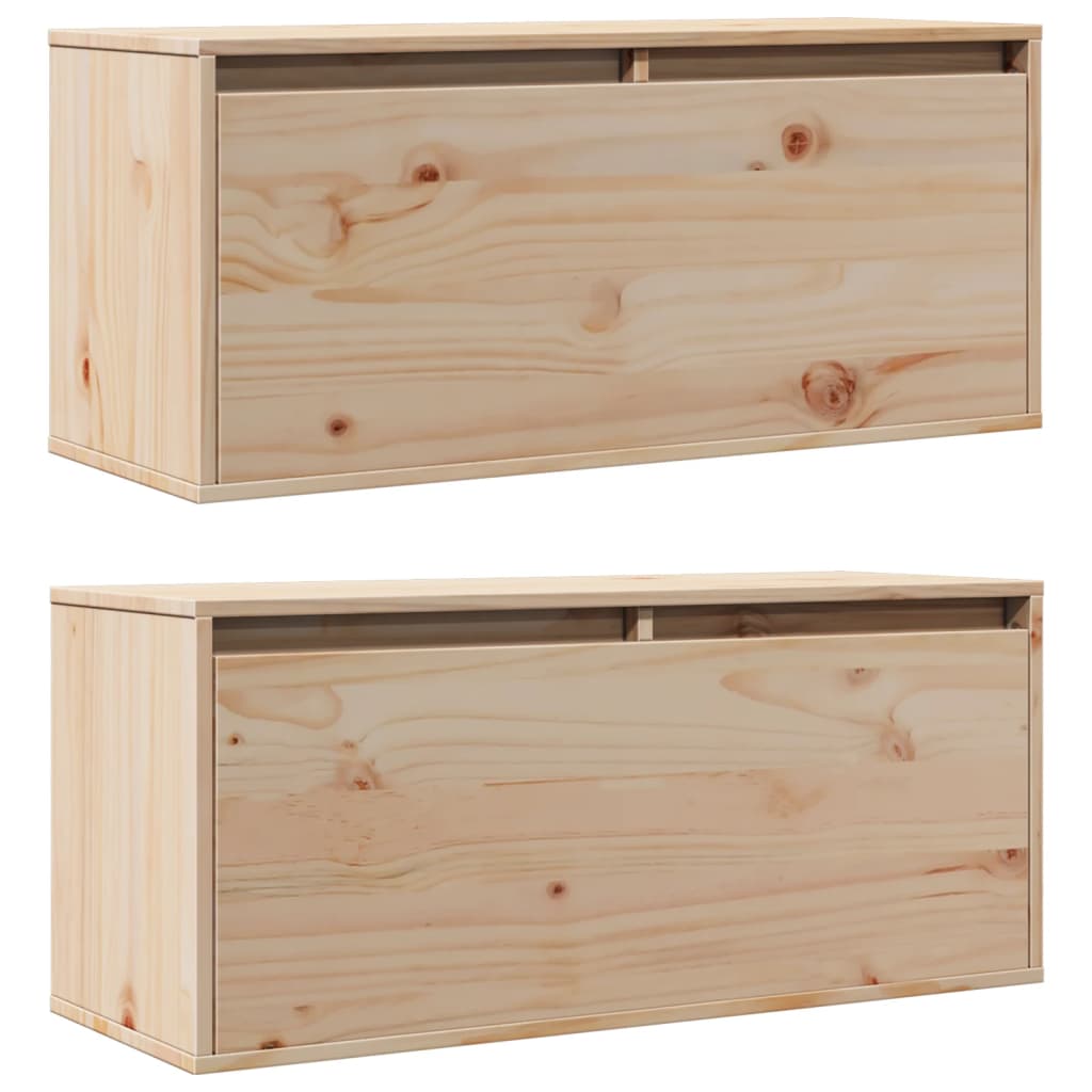 Armoires murales 2 pcs 80x30x35 cm Bois de pin massif