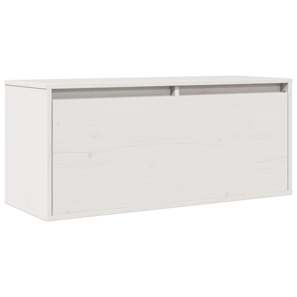 Armoire murale Blanc 80x30x35 cm Bois de pin massif