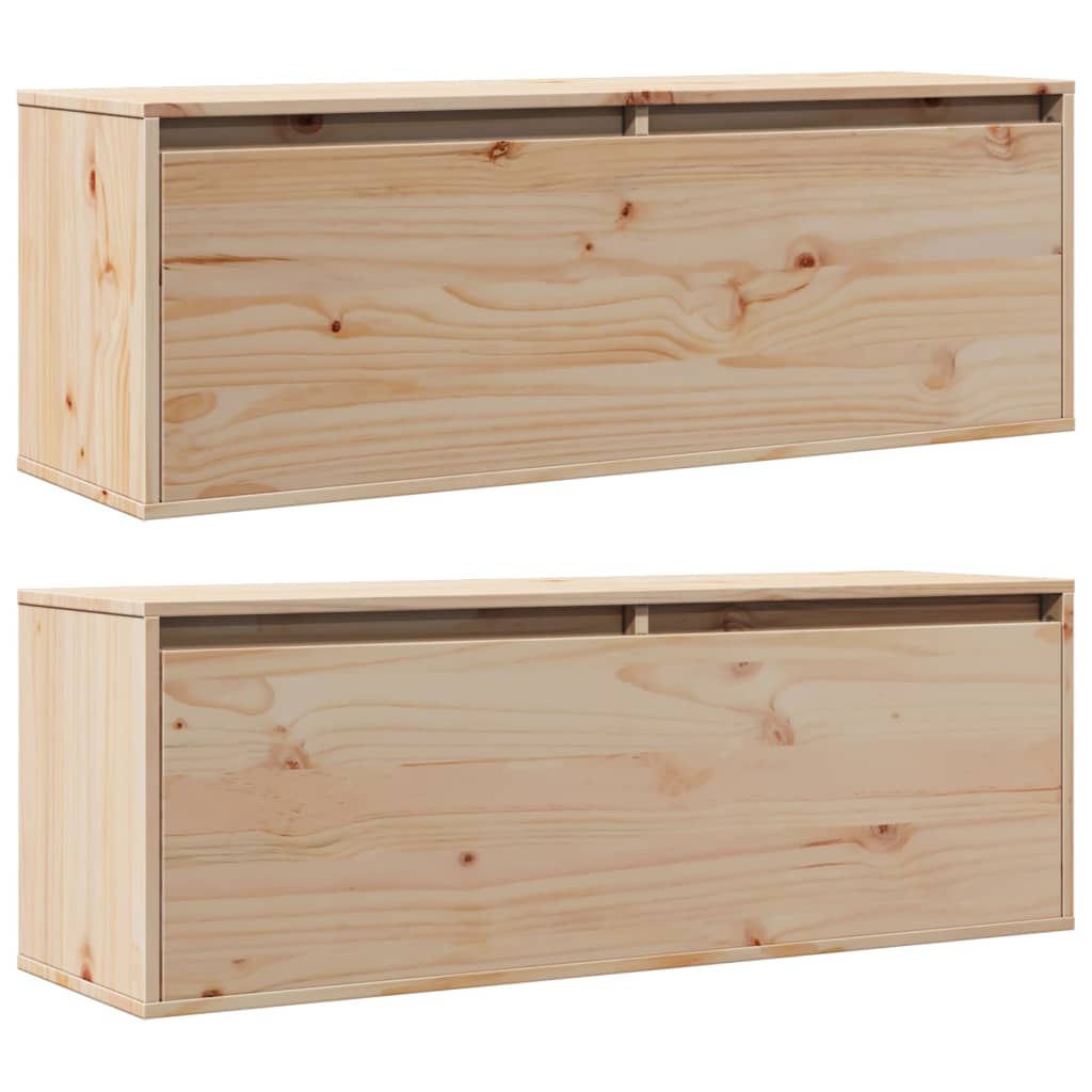 Armoires murales 2 pcs 100x30x35 cm Bois de pin massif