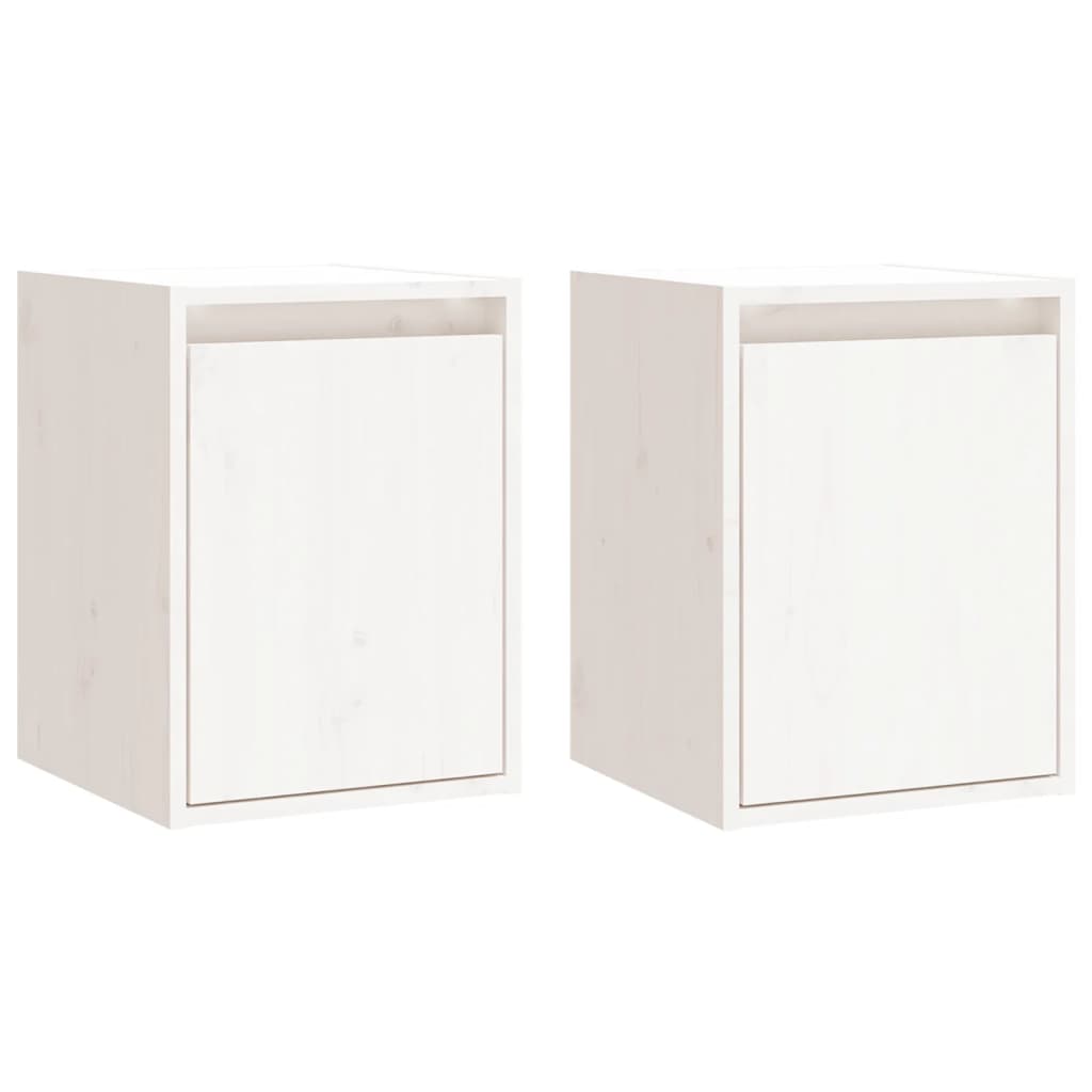 Armoires murales 2 pcs Blanc 30x30x40 cm Bois de pin massif