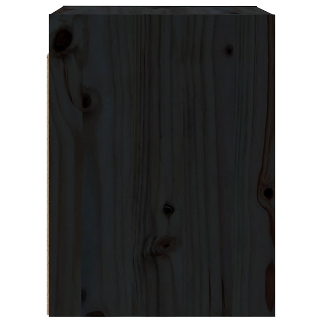 Armoires murales 2 pcs Noir 30x30x40 cm Bois de pin massif