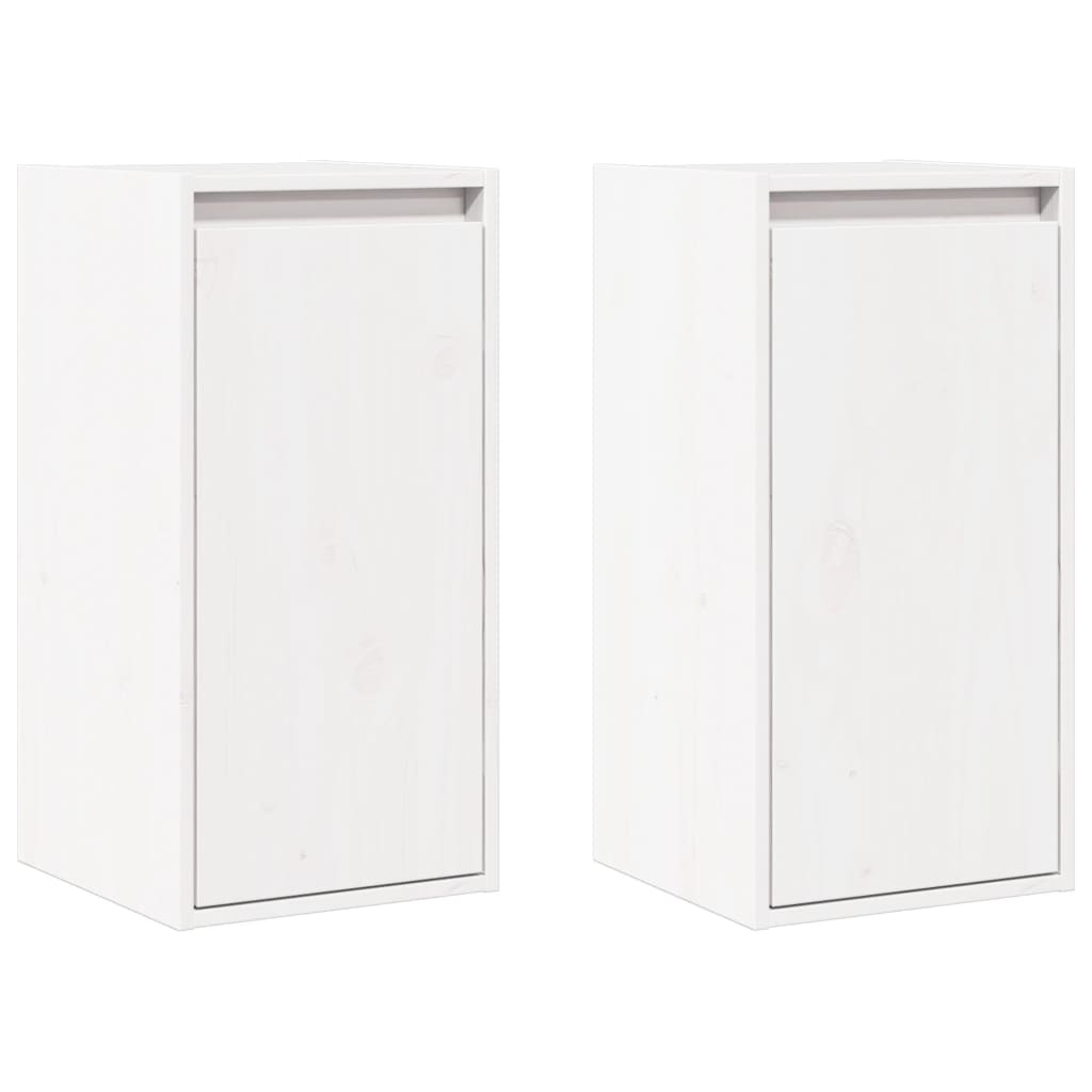 Armoires murales 2 pcs Blanc 30x30x60 cm Bois de pin massif