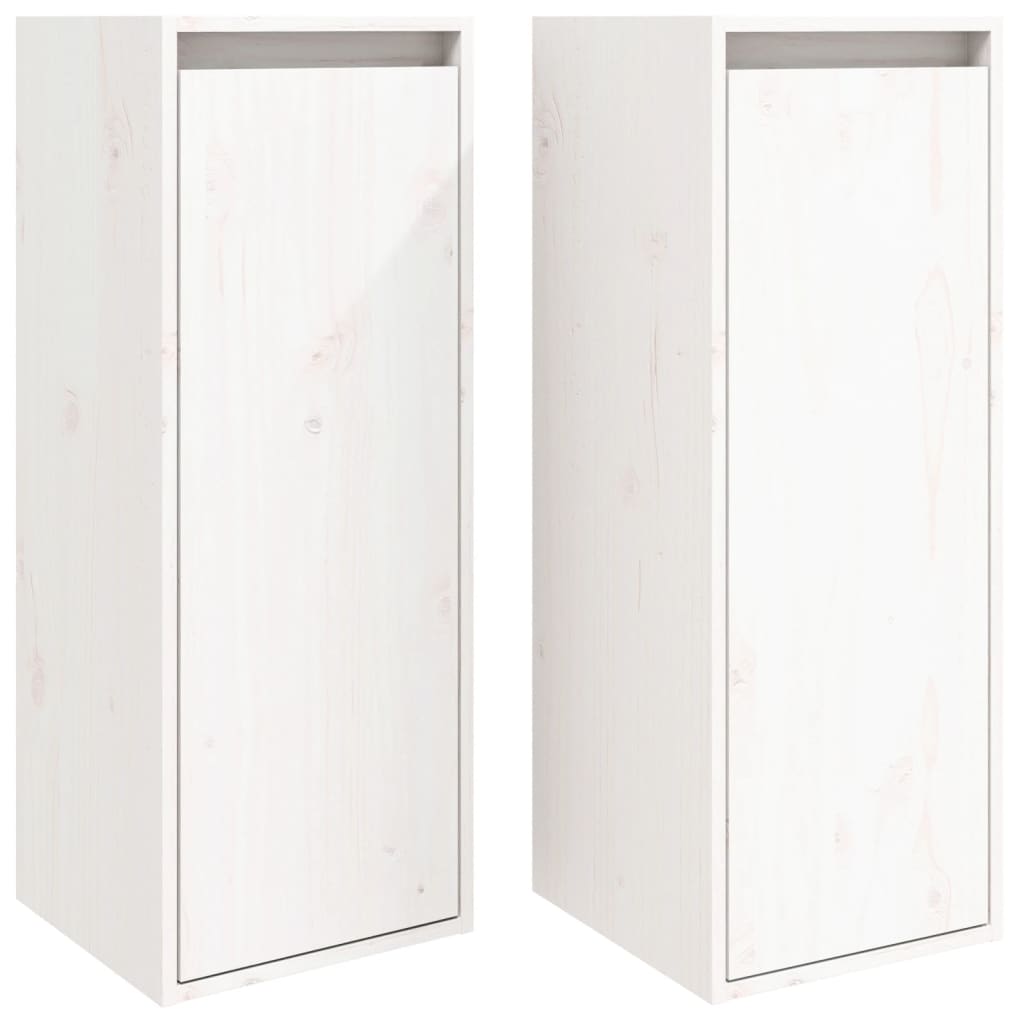 Armoires murales 2 pcs Blanc 30x30x80 cm Bois de pin massif