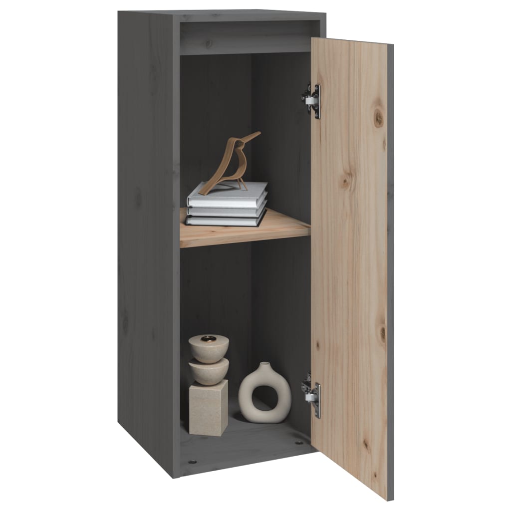 Armoire murale Gris 30x30x80 cm Bois de pin massif