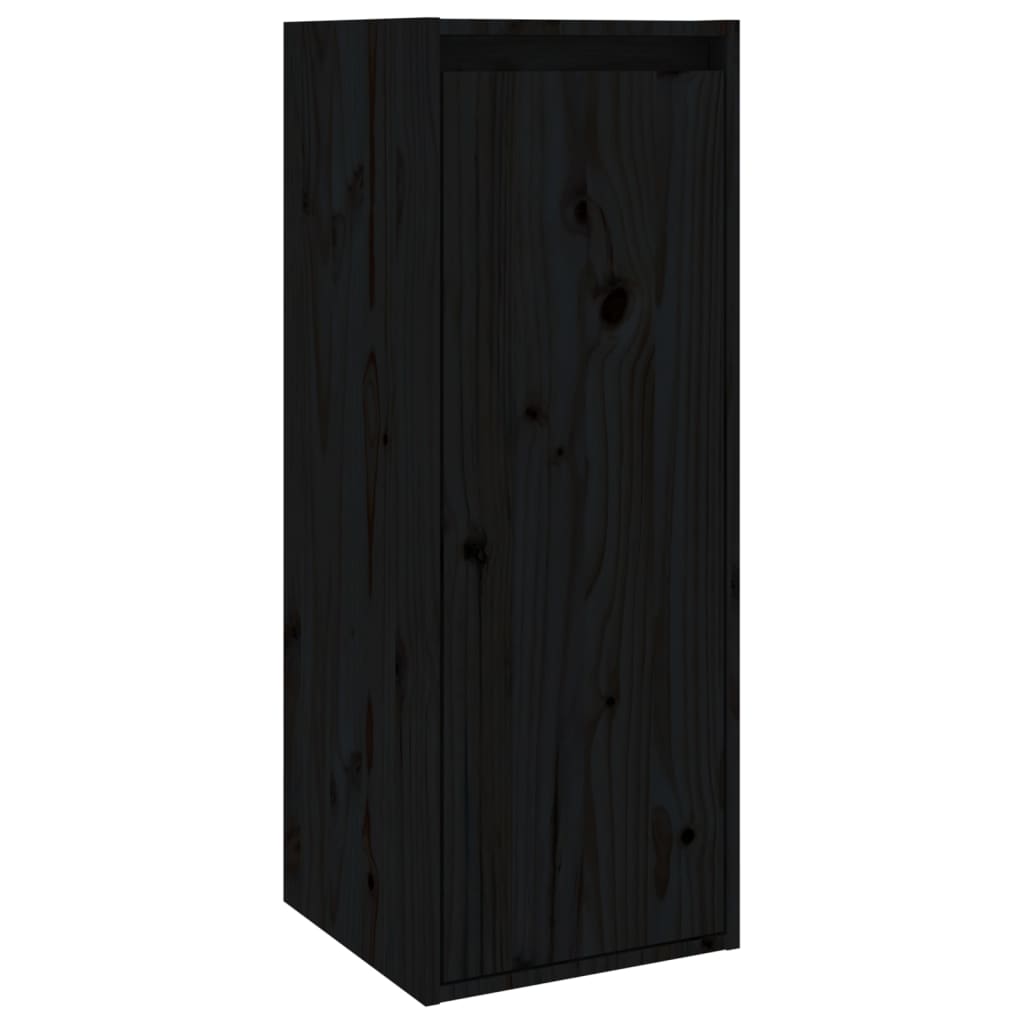 Armoire murale noir 30x30x80 cm Bois de pin massif