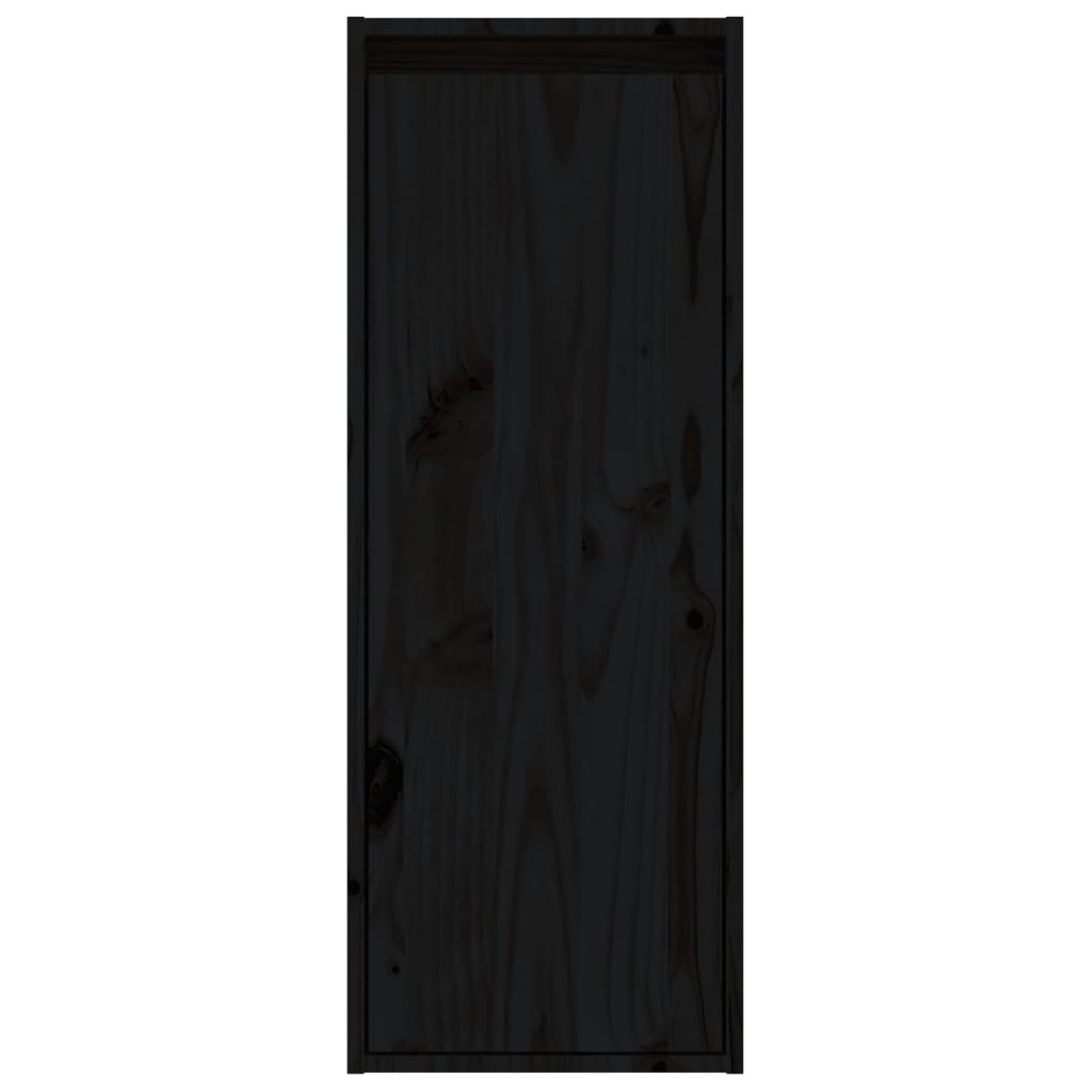 Armoire murale noir 30x30x80 cm Bois de pin massif