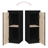 Armoire murale noir 30x30x80 cm Bois de pin massif