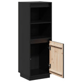 Buffet haut Noir 37x34x110 cm Bois massif de pin