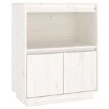 Buffet Blanc 60x34x75 cm Bois massif de pin