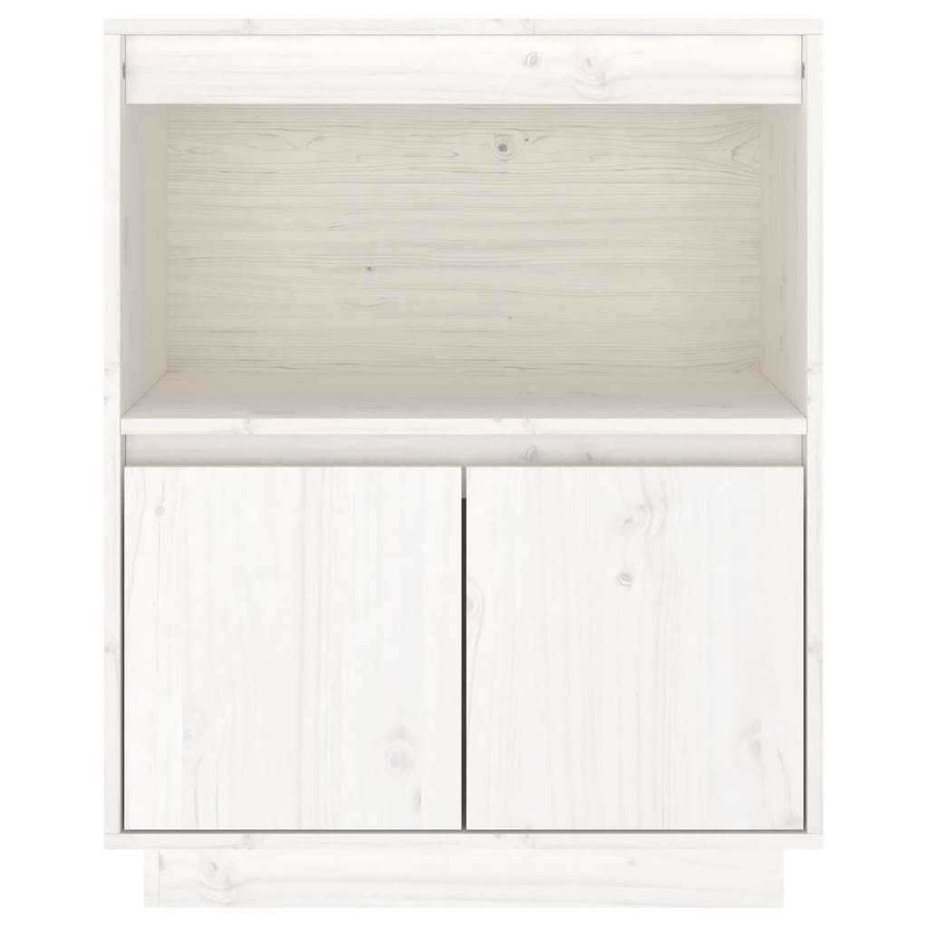 Buffet Blanc 60x34x75 cm Bois massif de pin