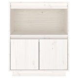 Buffet Blanc 60x34x75 cm Bois massif de pin