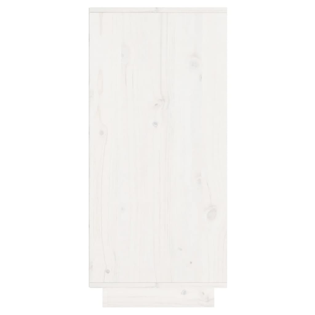 Buffet Blanc 60x34x75 cm Bois massif de pin