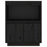 Buffet Noir 60x34x75 cm Bois massif de pin