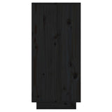 Buffet Noir 60x34x75 cm Bois massif de pin