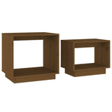 Nesting Coffee Tables 2 pcs Honey Brown Solid Pine Wood