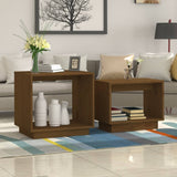 Nesting Coffee Tables 2 pcs Honey Brown Solid Pine Wood