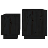 Tables basses gigognes 2 pcs Noir Bois de pin massif