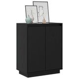 Buffet Noir 60x34x75 cm Bois massif de pin