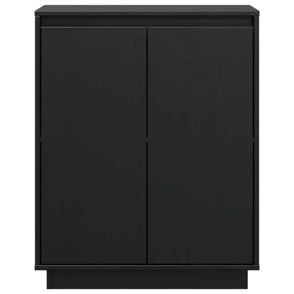 Buffet Noir 60x34x75 cm Bois massif de pin