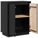 Buffet Noir 60x34x75 cm Bois massif de pin