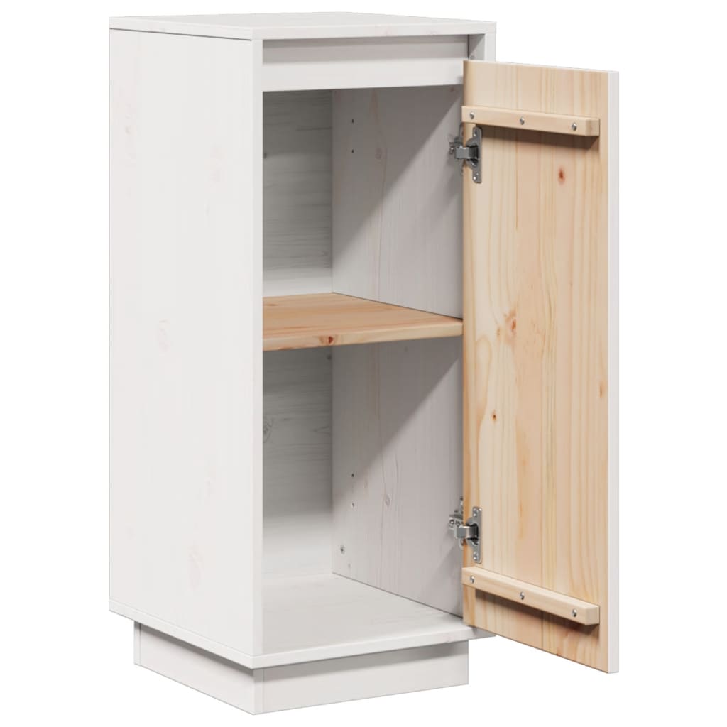 Buffet Blanc 31,5x34x75 cm Bois massif de pin