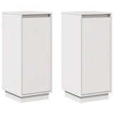 Buffets 2 pcs Blanc 31,5x34x75 cm Bois massif de pin