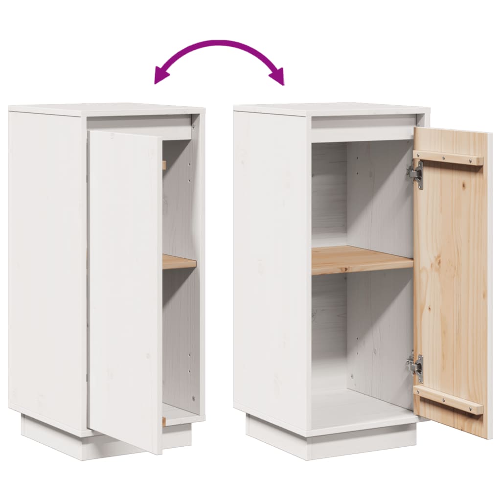 Buffets 2 pcs Blanc 31,5x34x75 cm Bois massif de pin