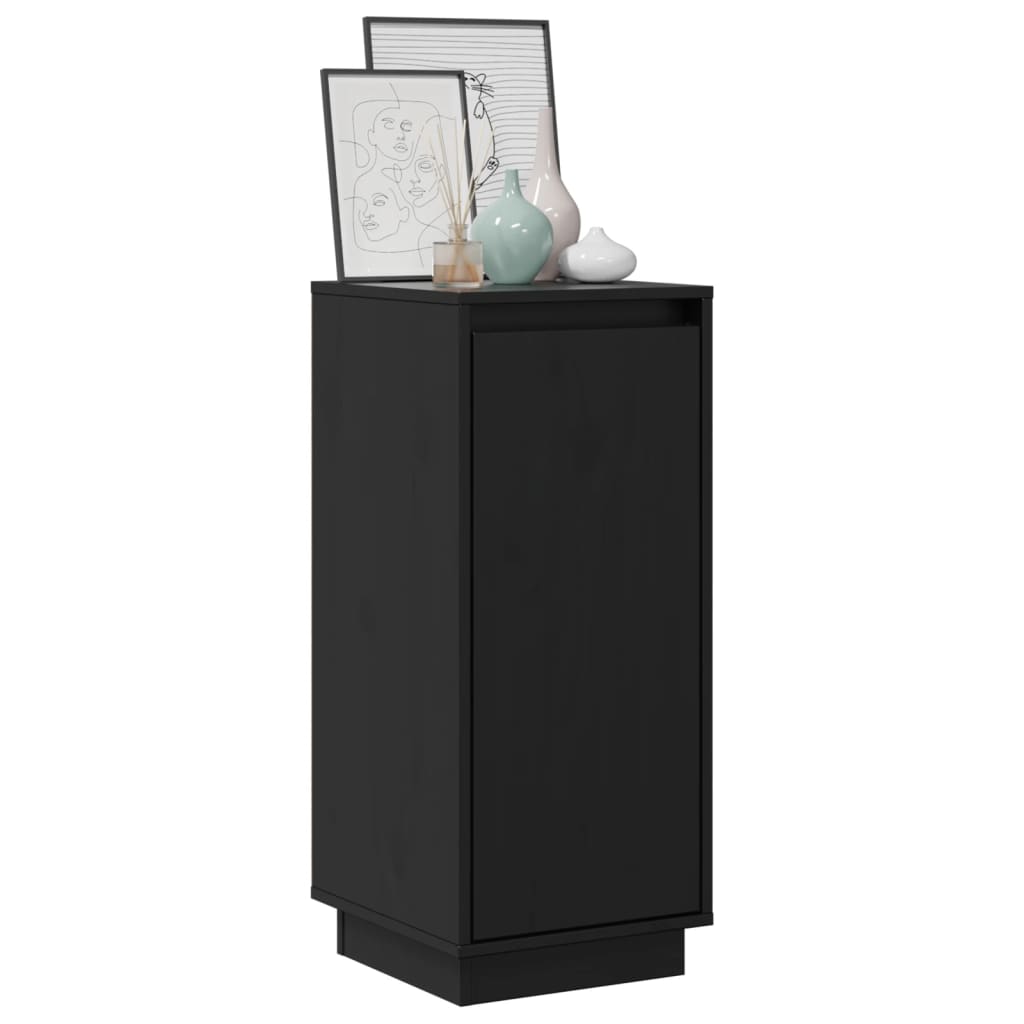 Sideboards 2 Stk. Schwarz 31,5x34x75 cm Massives Kiefernholz