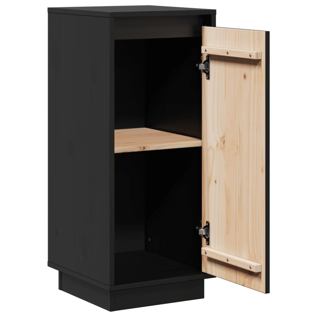 Buffets 2 pcs Noir 31,5x34x75 cm Bois massif de pin