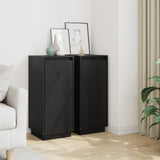 Sideboards 2 Stk. Schwarz 31,5x34x75 cm Massives Kiefernholz